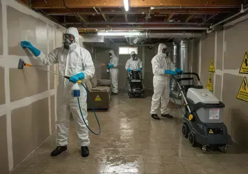 Basement Moisture Removal and Structural Drying process in Haymarket, VA